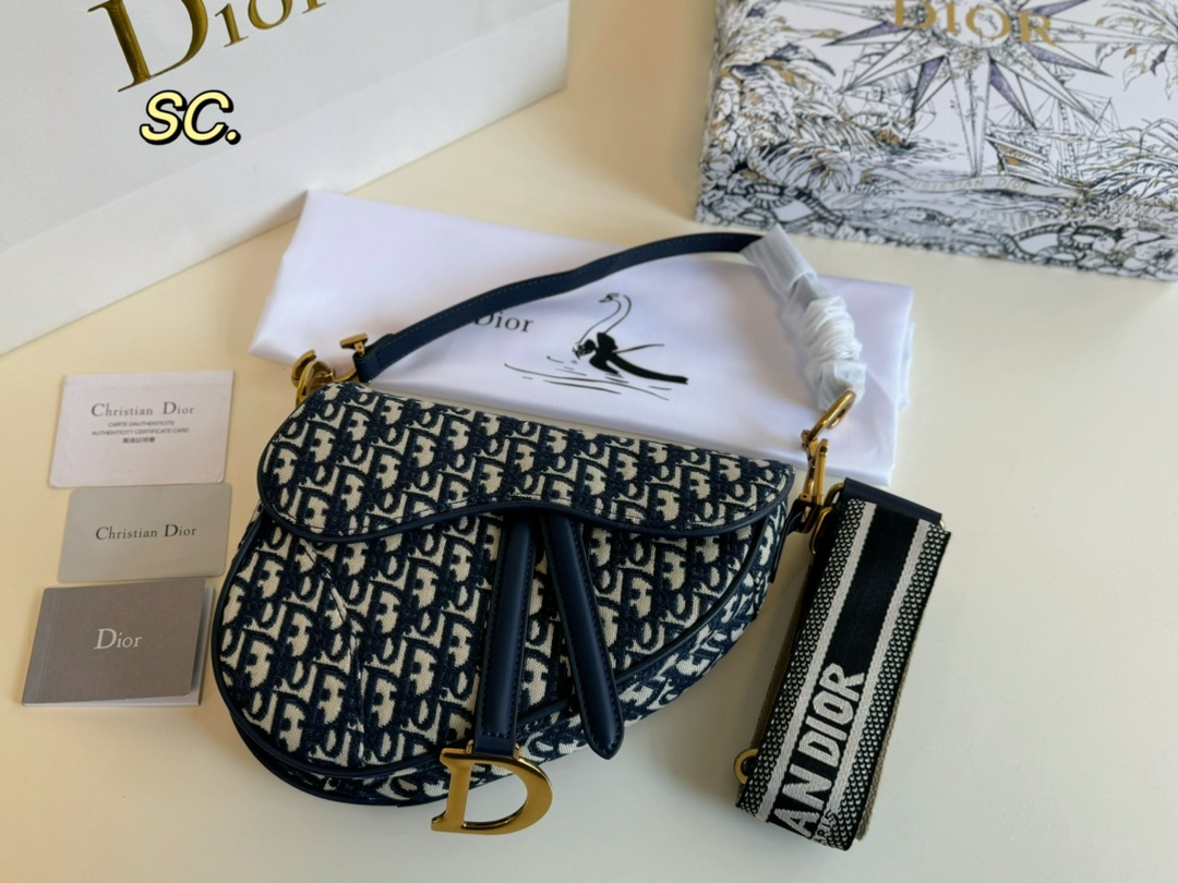 Dior Embroidered Saddle Bag - cnluxepick