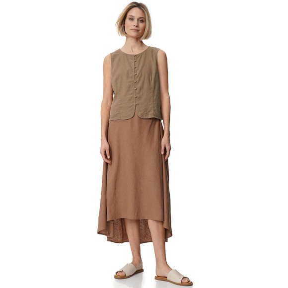 Gina Collection Damen Leinen-Blusentop mit Knopfleiste