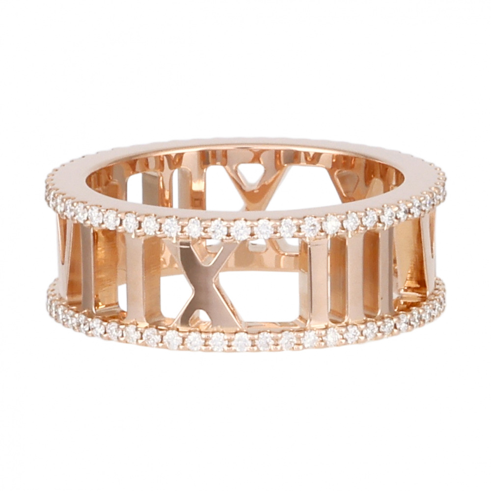 Tiffany & Co. Atlas Ring 18K Rose Gold Diamond