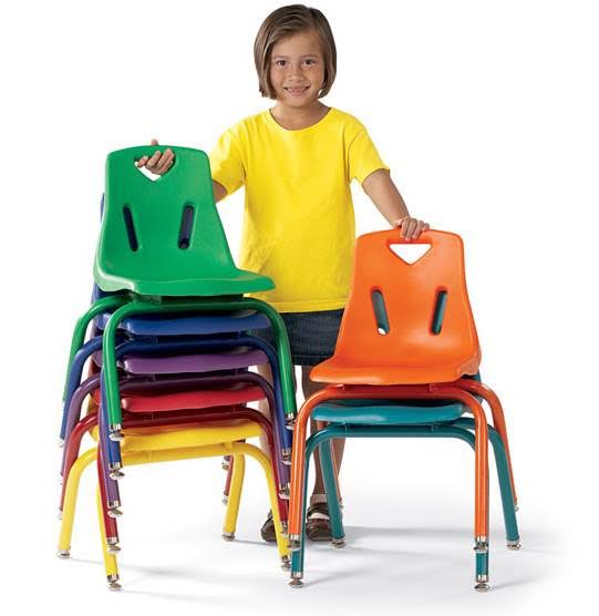 Berries Stacking Chairs with Powder-Coated Legs - 12x22 HT - Set of 6 - Yellow