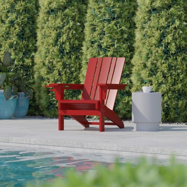 Commercial Grade AllWeather Adirondack Chair with Swiveling Cupholder