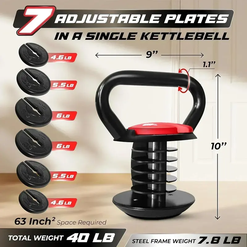 Yes4All Adjustable Kettlebell Handle – Convertible Weight System with Grip Options