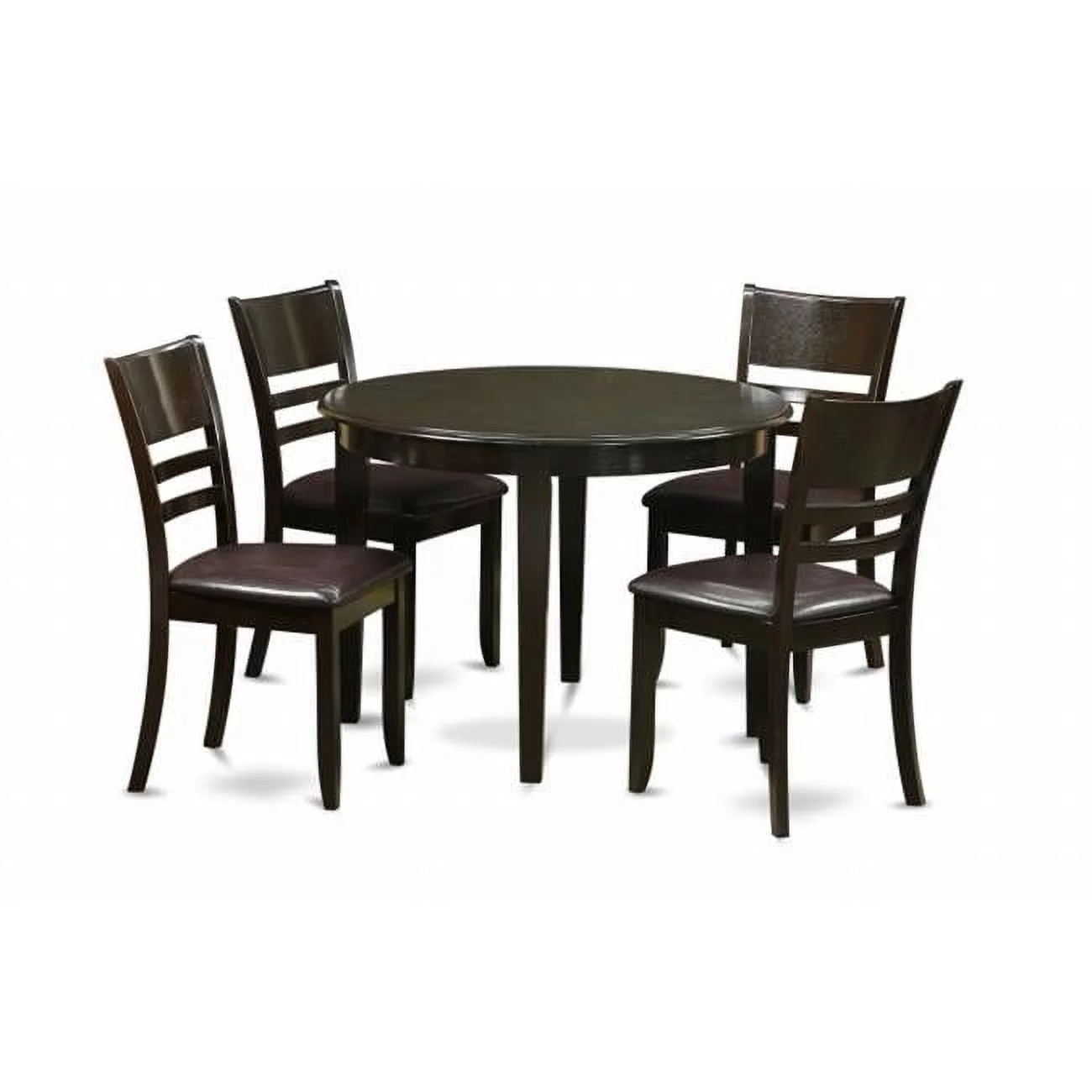 5 Piece Small Kitchen Table Set-Kitchen Dining Nook and 4 Kitchen Chairs - Cappuccino