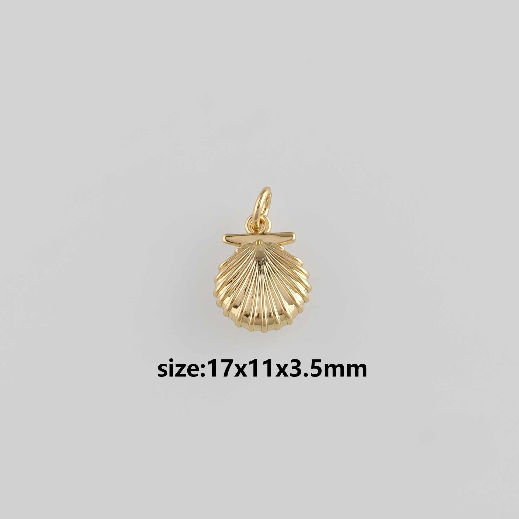 18K Gold Filled Scallop Pendant,Ocean Scallop Charm Earrings Necklace for DIY Jewelry Making Supply