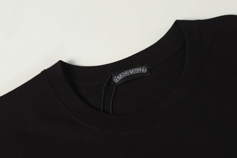 快適 クロムハーツ コピーリブネック ヘビーウェイトコットン  Tシャツ ブラック Chrome Hearts