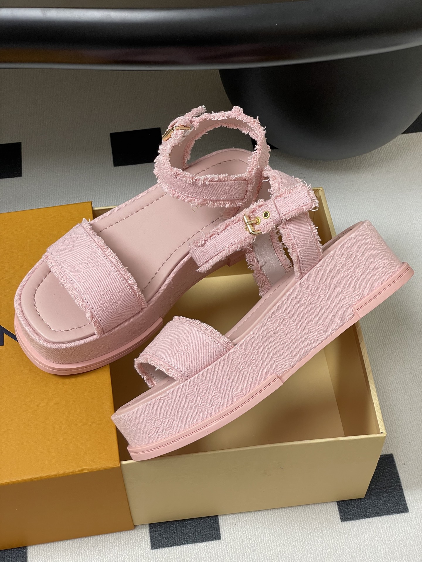 Louis Vuitton By The Pool Maya Flatform Sandal Pink