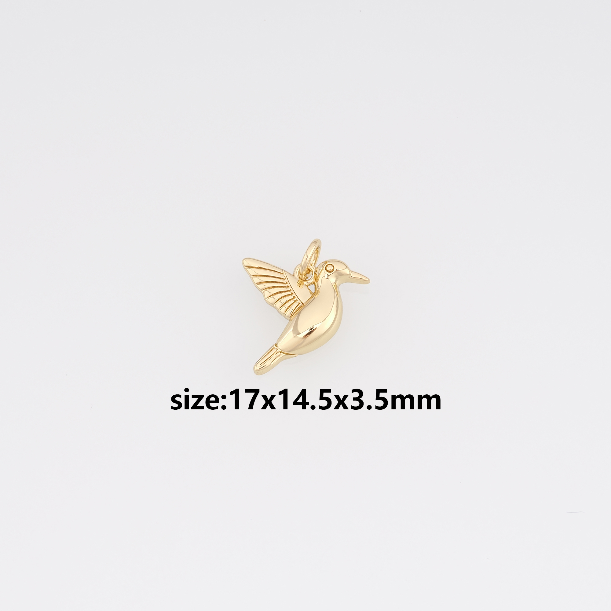 18K Gold Filled Bird Pendant,Bird Charm Earrings Necklace for DIY Jewelry Making Supply