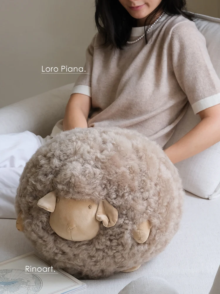BD065 - Whole Sheep Wool! Shaun the Sheep Sofa Pillow