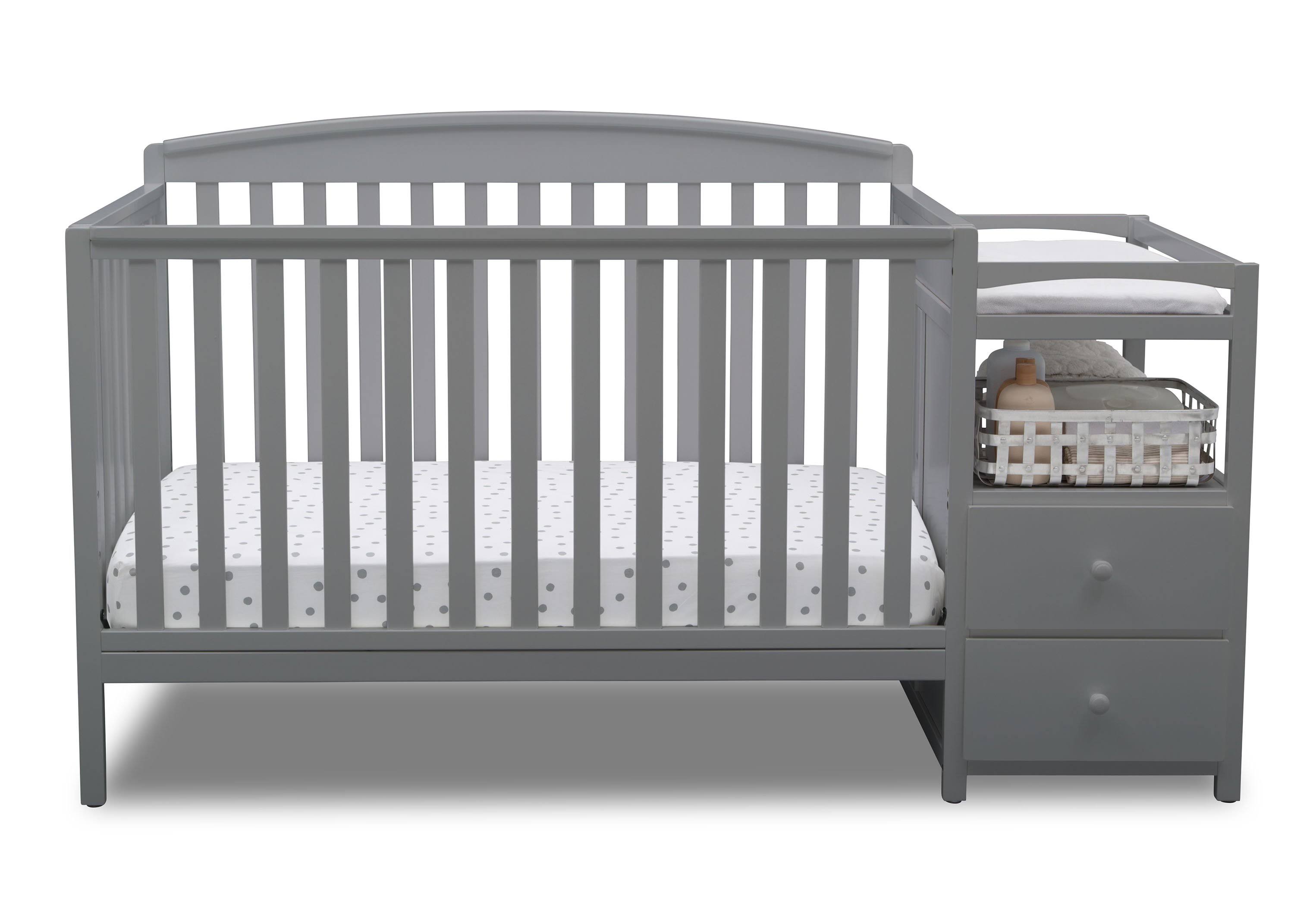 Delta Children Royal 4-in-1 Convertible Baby Crib and Changer, Grey