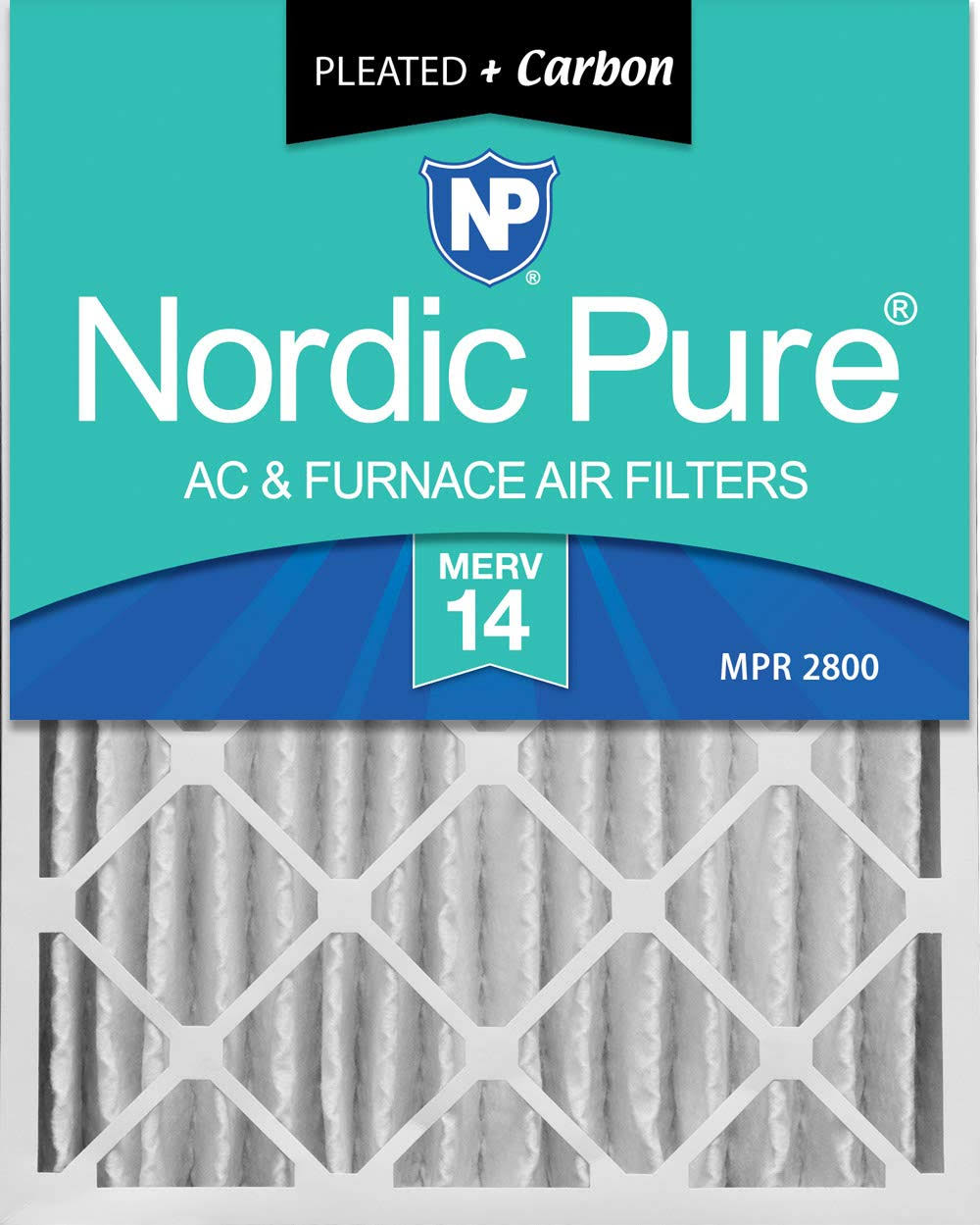 16x20x4 MERV 14 Plus Carbon AC Furnace Air Filters Qty 2