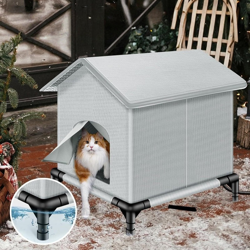 Winter Cat Shelter Cat House Insulated Warm Stray Cat Bed Waterproof with Base