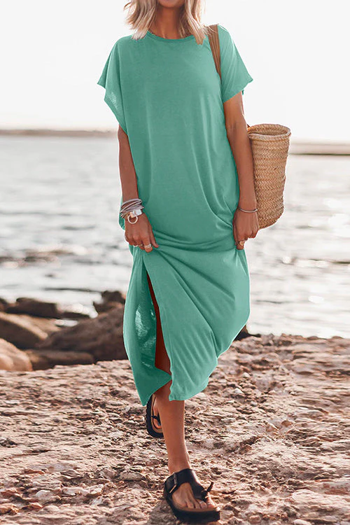 Side Slit Maxi T-Shirt DressClistos