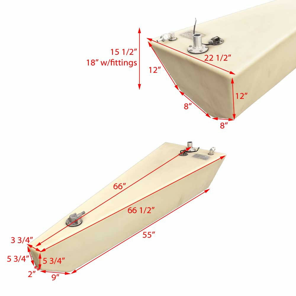 Dometic Pontoon Boat Gas Fuel Tank FT002357BD | Polyethylene 32 Gallon
