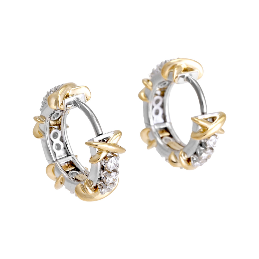 Tiffany & Co. Sixteen Stone Earrings Platinum & 18K Yellow Gold 74038034