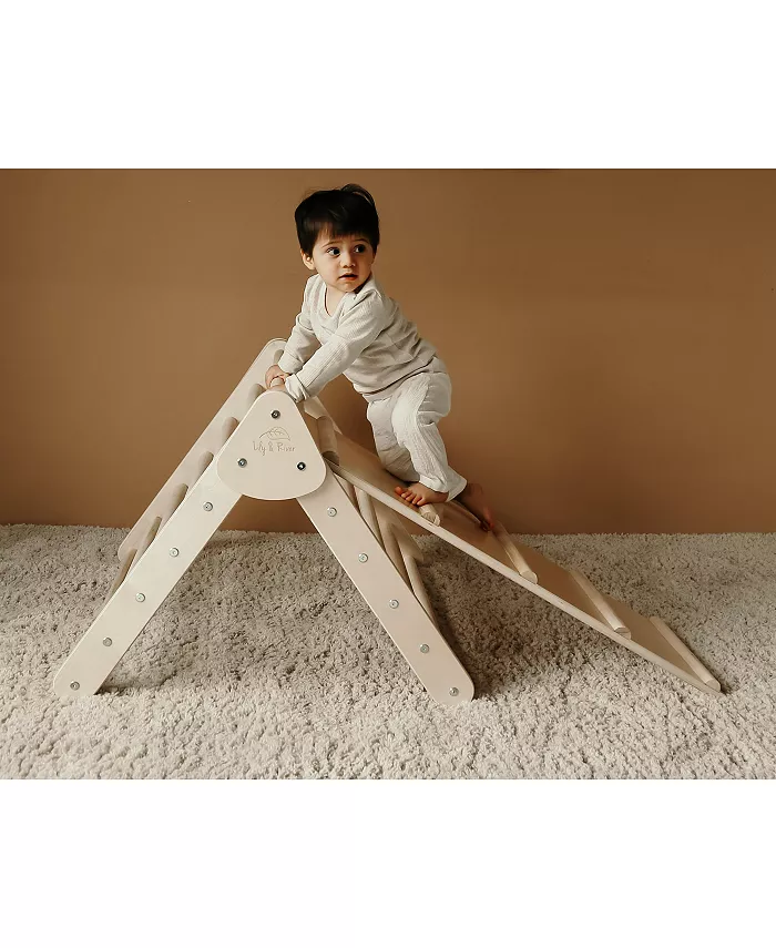Lily and River Birch Little Climber Playset With Ladder Slide In Natural