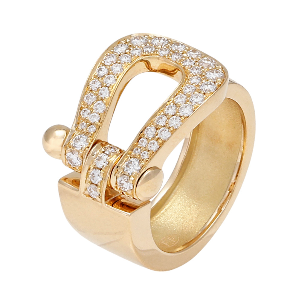 FRED Force 10 Ring 18K Yellow Gold Diamond 4B0351