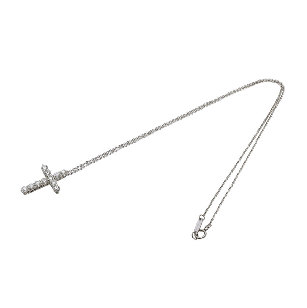 Tiffany & Co. Cross Necklace Platinum Diamond 60007330