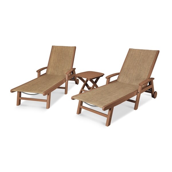 POLYWOOD Coastal 3piece Wheeled Chaise Set