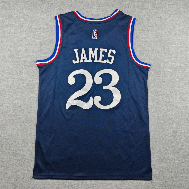 Men's Philadelphia 76ers LeBron James #23 Navy 2025/26 Swingman Jersey - City Edition