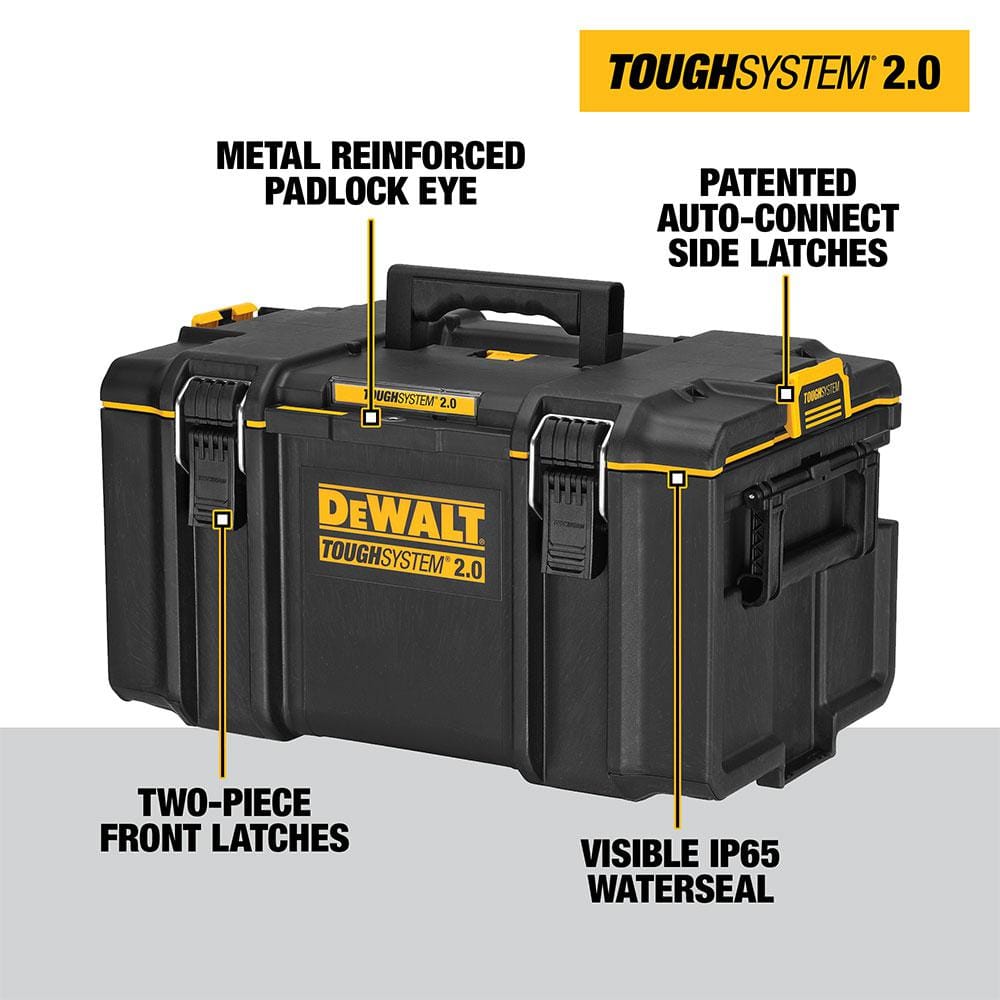 DEWALT TOUGHSYSTEM 2.0 Small Tool Box, TOUGHSYSTEM 2.0 22 in. Large Tool Box and TOUGHSYSTEM 2.0 24 in. Mobile Tool Box DWST08165W00450