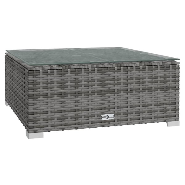 vidaXL 11 Piece Garden Lounge Set with Cushions Poly Rattan Gray