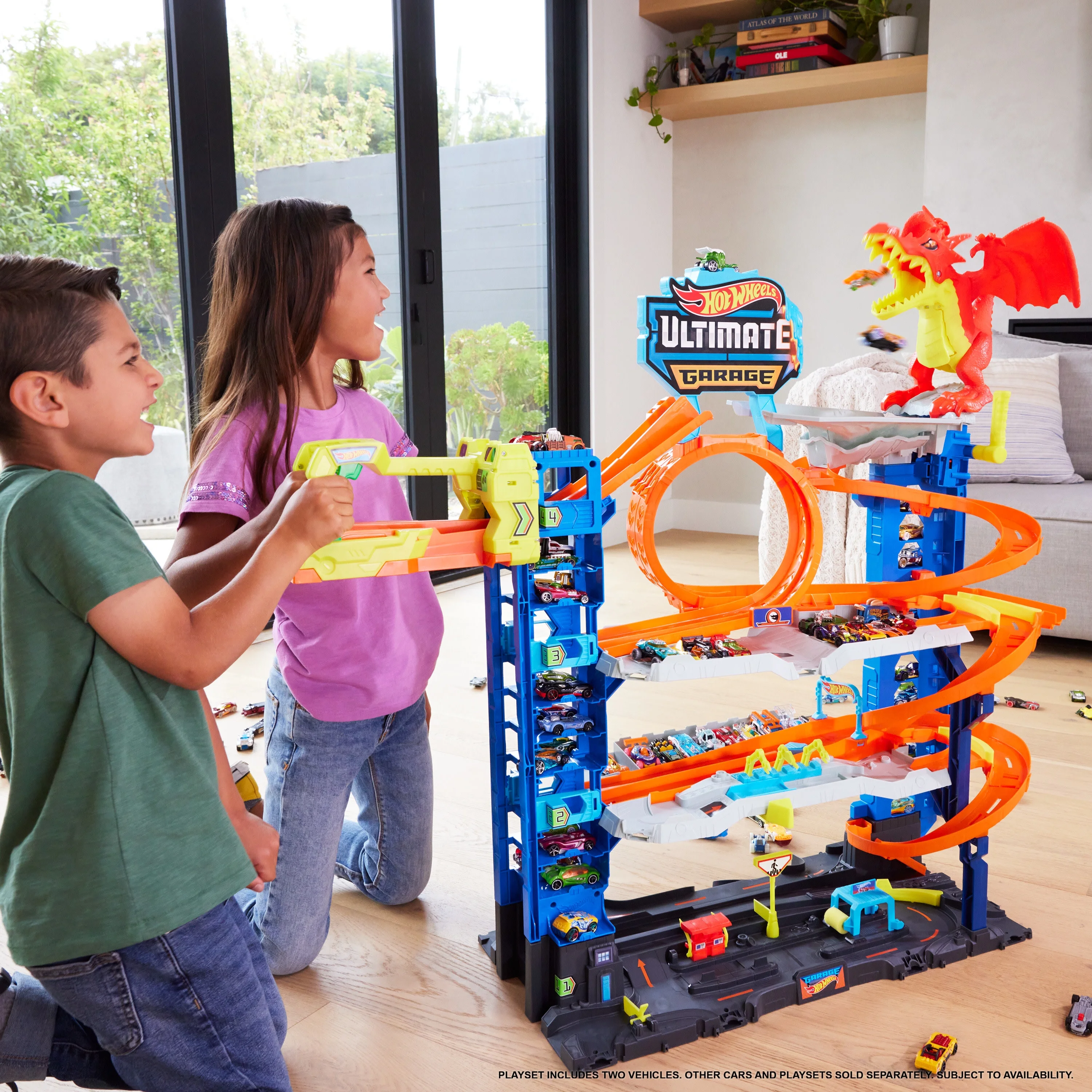 Hot Wheels City Ultimate Garage Playset with 2 Die-Cast Cars, Toy Storage for 50+ Cars for Kids Age 4-8