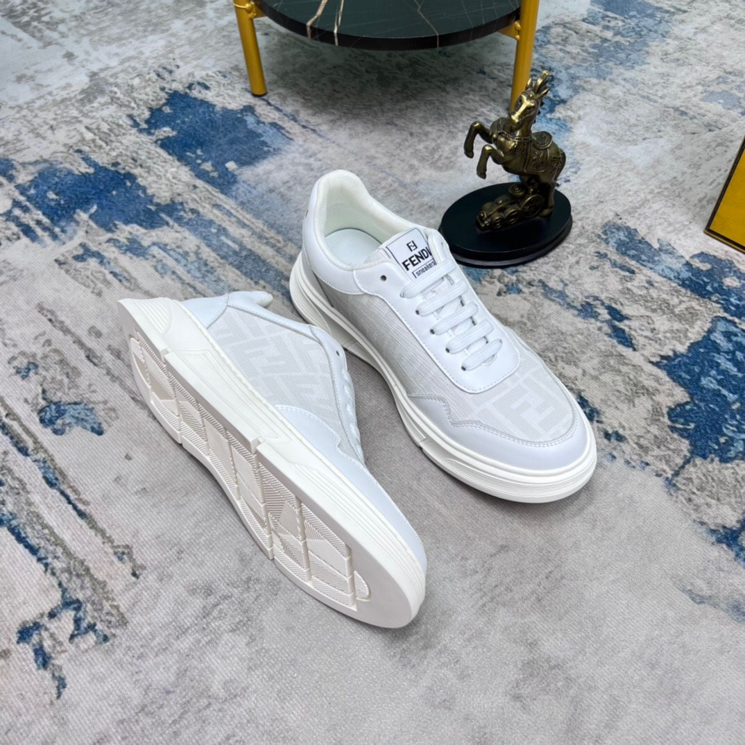 Fendi Ff Motif Low Top Sneakers White