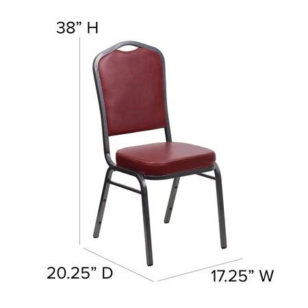 Flash Furniture 4 Pk. Hercules Series Crown Back Stacking Banquet Chair with 2.5&& Thick Seat - Frame