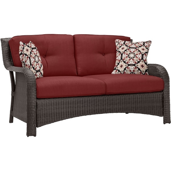 Hanover Strathmere 4Piece Lounge Set in Crimson Red