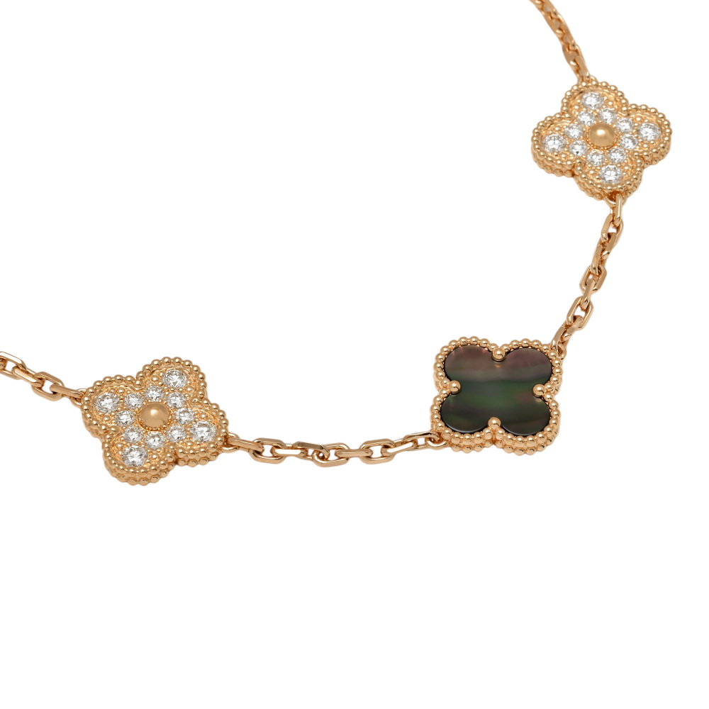 Van Cleef & Arpels Vintage Alhambra 5 Motifs Bracelet 18K Rose Gold VCARP2R100