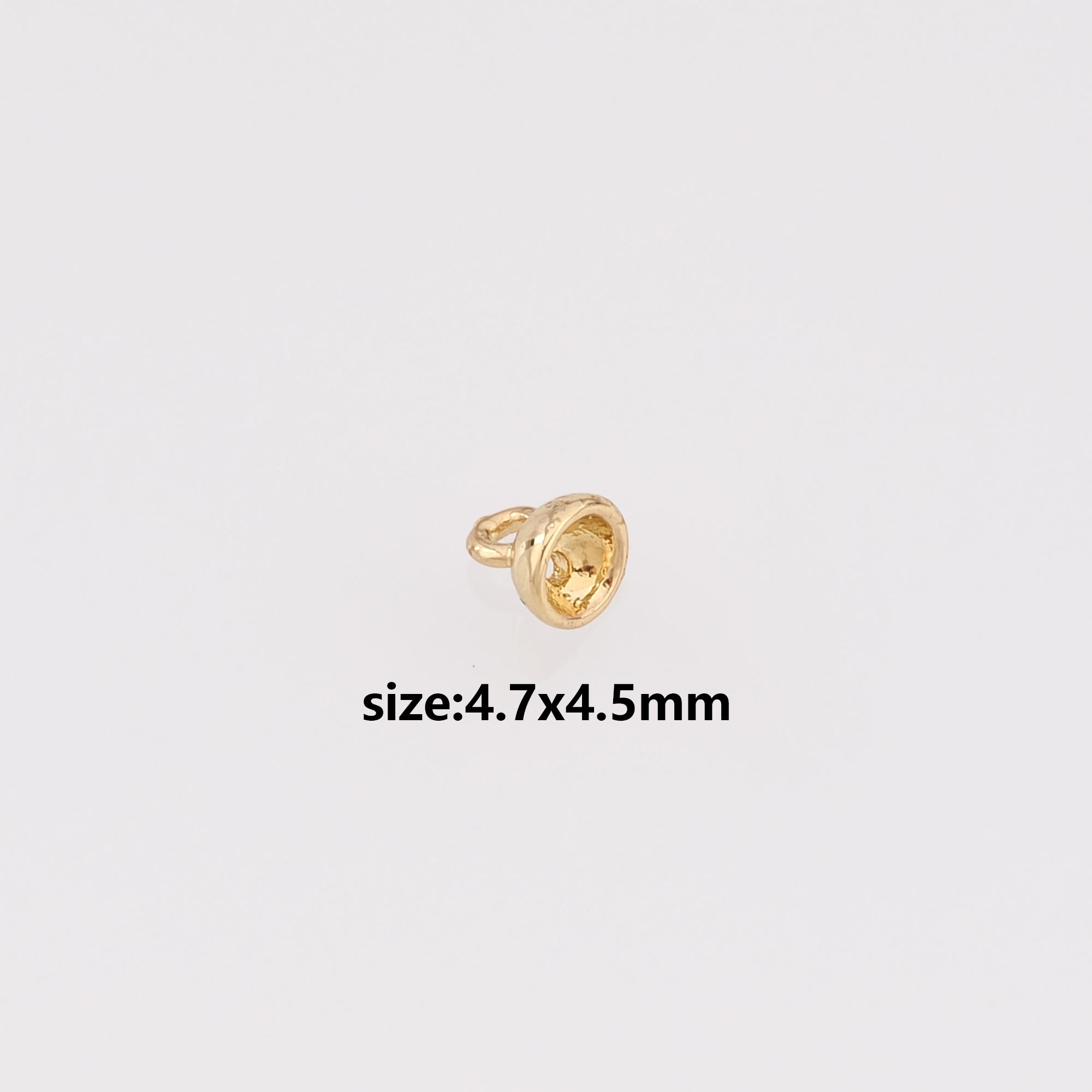 20Pcs 18K Gold Filled Round Bead Caps,Bead Caps for Bracelet Jewelry Necklace Making Supply