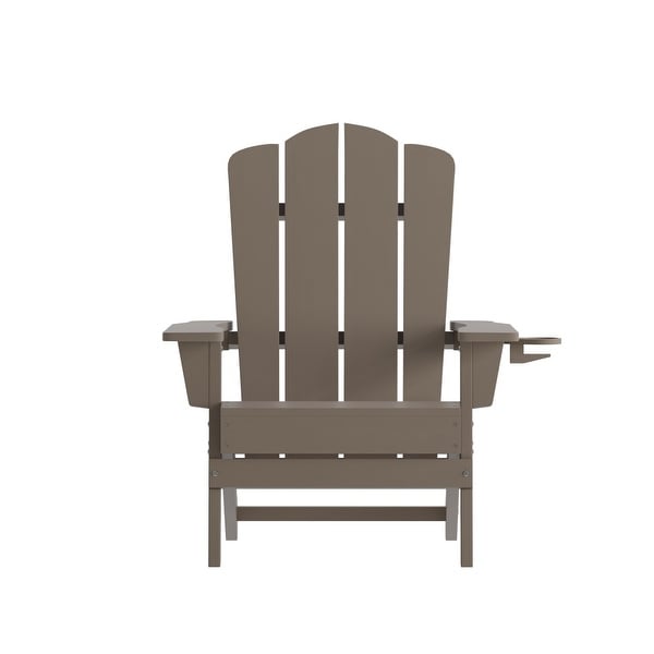 Set of 4 AllWeather Adirondack Chairs with Cupholders