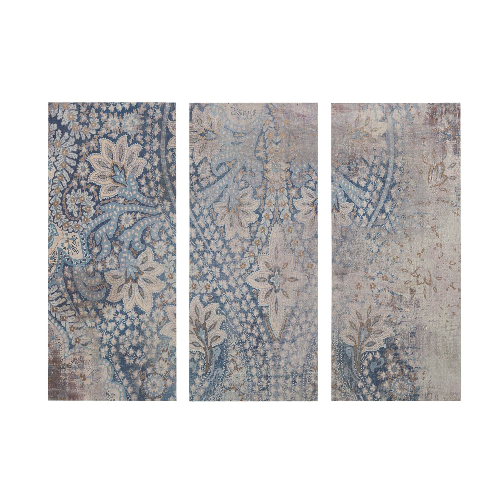Madison Park Weathered Damask Blue Walls Printed Linen 3 Piece Set