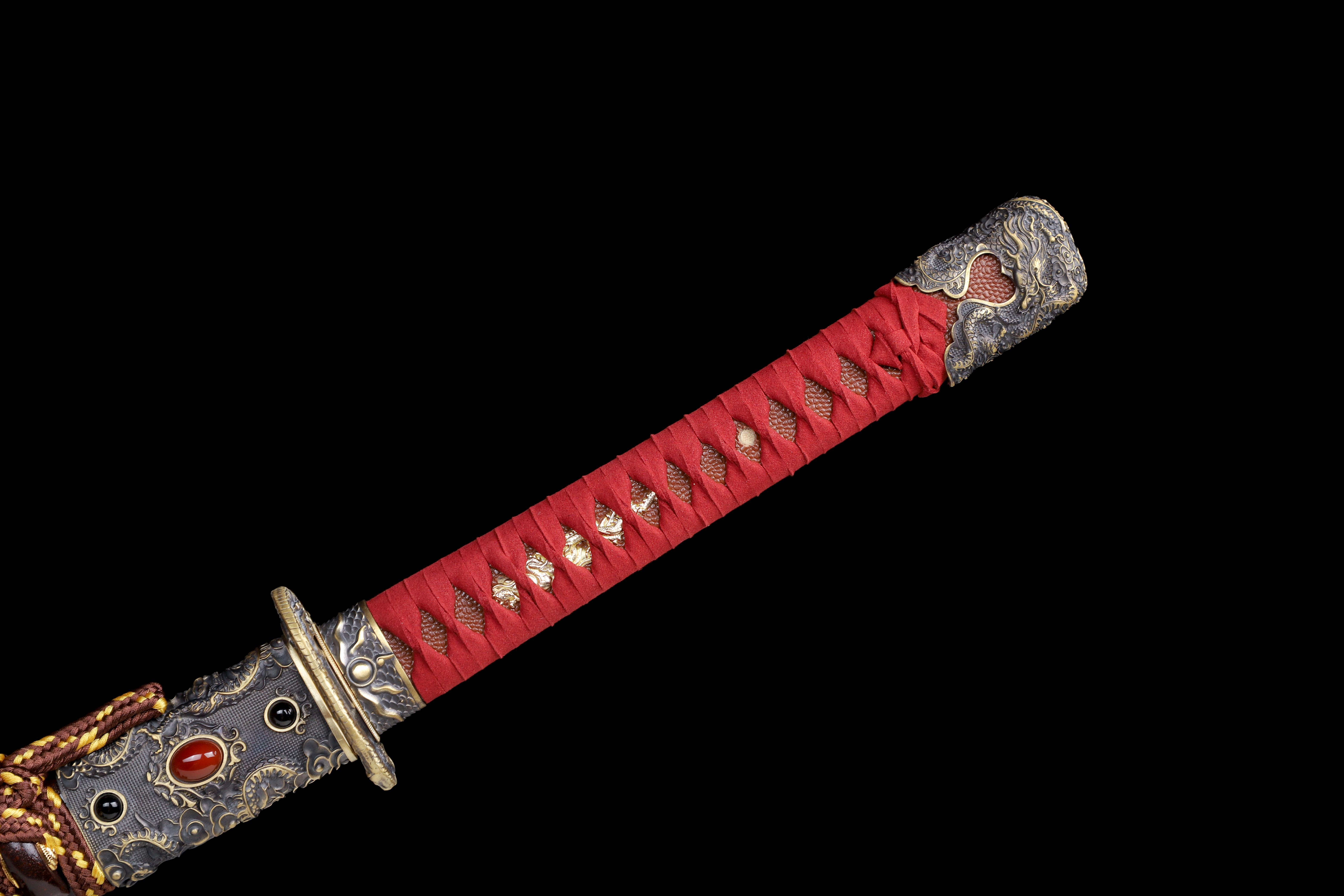 Handmade Katana 9260 Spring Steel Purple Blade Dragon Tsuba Full Tang