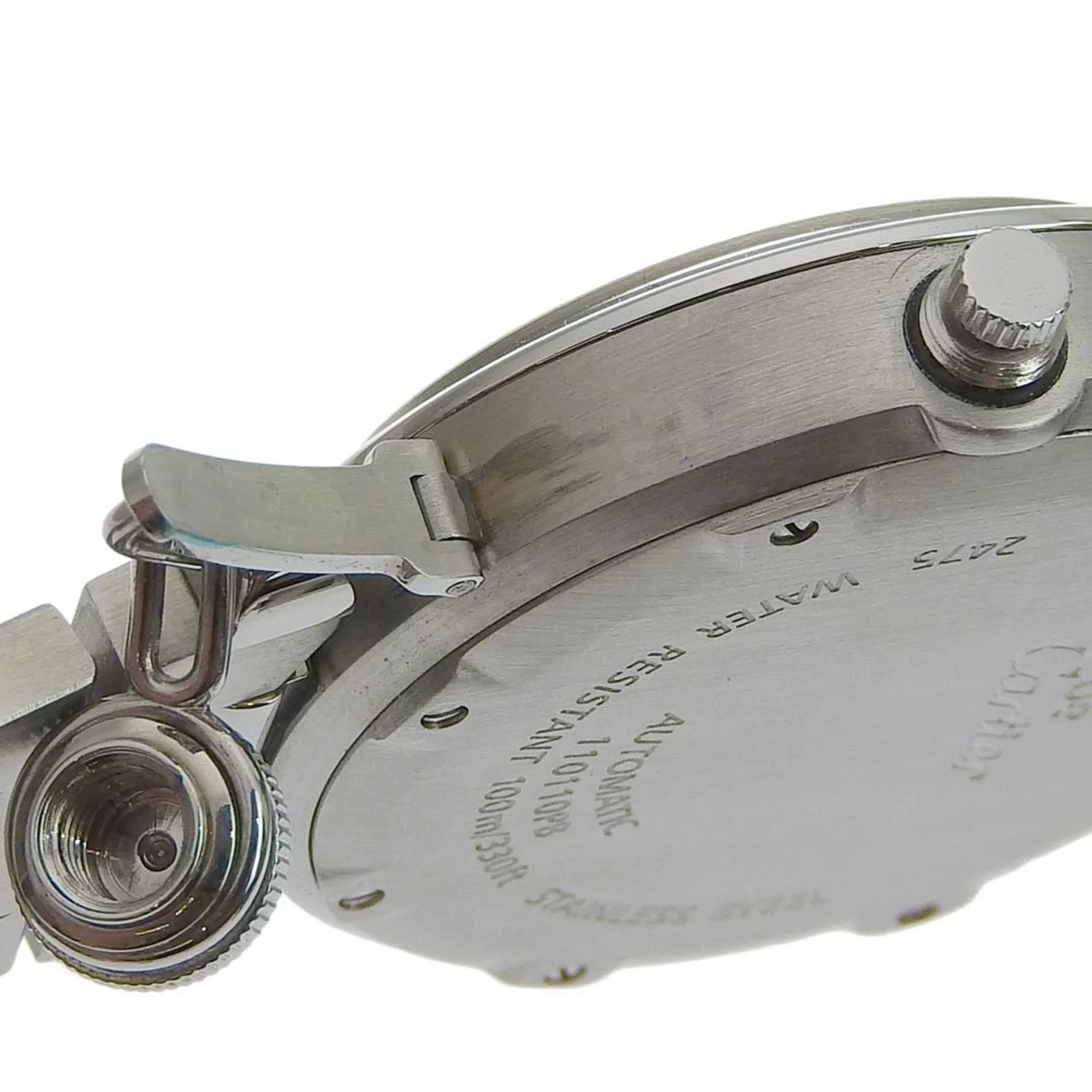 Pre-Owned CARTIER Cartier Pasha C Watch Big Date W31047M7 Stainless Steel Automatic Men's Navy Dial (Fair)