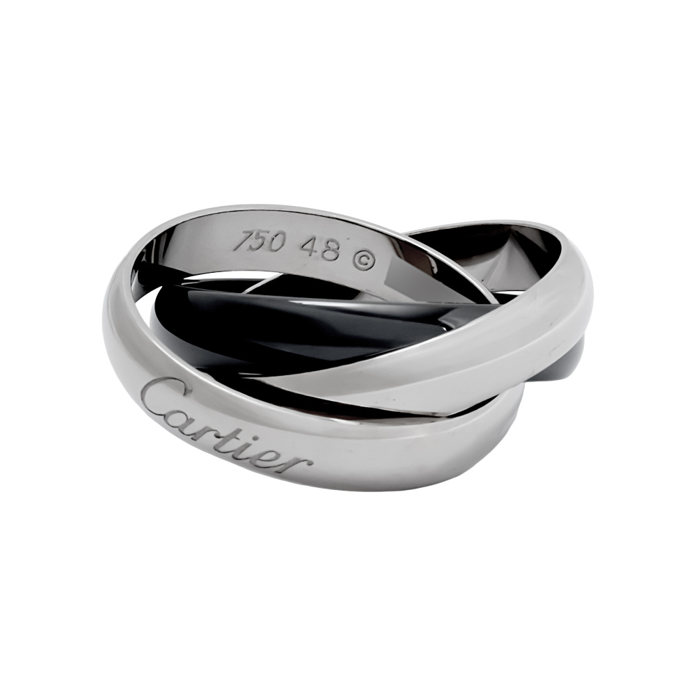 Cartier Trinity Ring 18K White Gold & Ceramic B4095600
