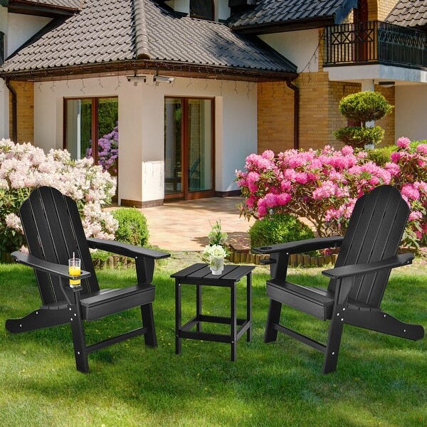 Costway 2PCS Patio Adirondack Chair Weather Resistant Garden Deck
