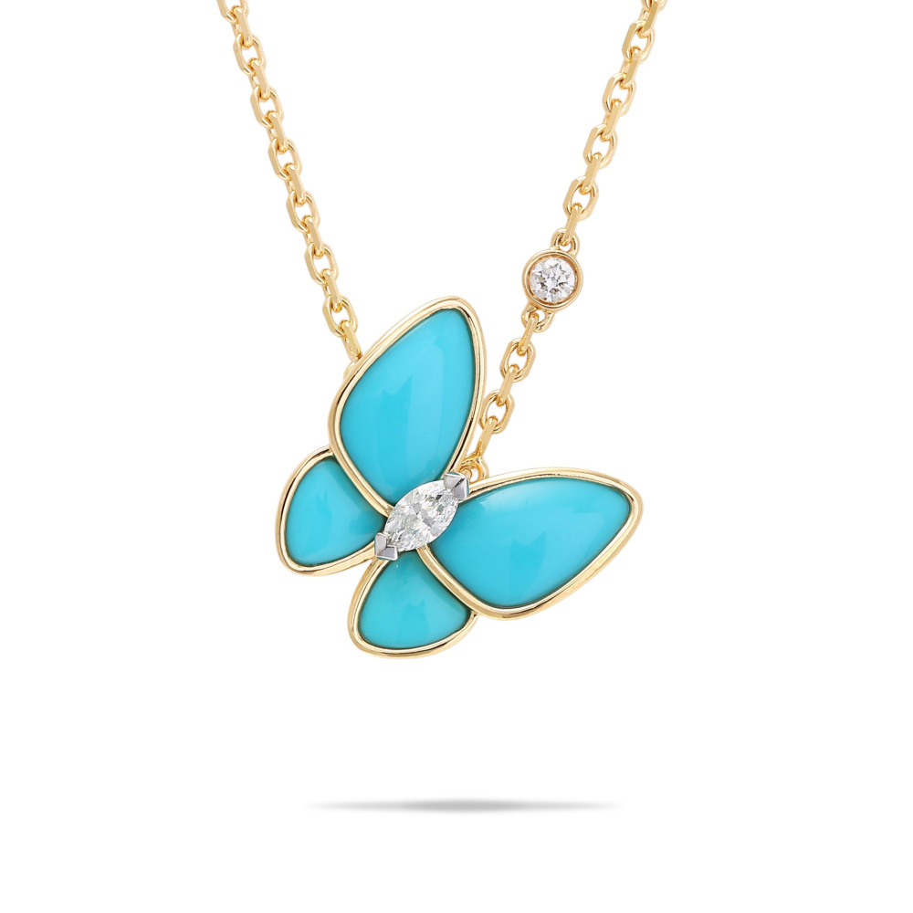 Van Cleef & Arpels Fauna de Papillon Necklace 18K White Gold & 18K Yellow Gold VCARP7UP00