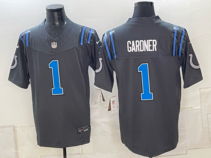 Men's Indianapolis Colts Ahmad Sauce Gardner #1 Anthracite 2026 Rivalries Collection Game Jersey