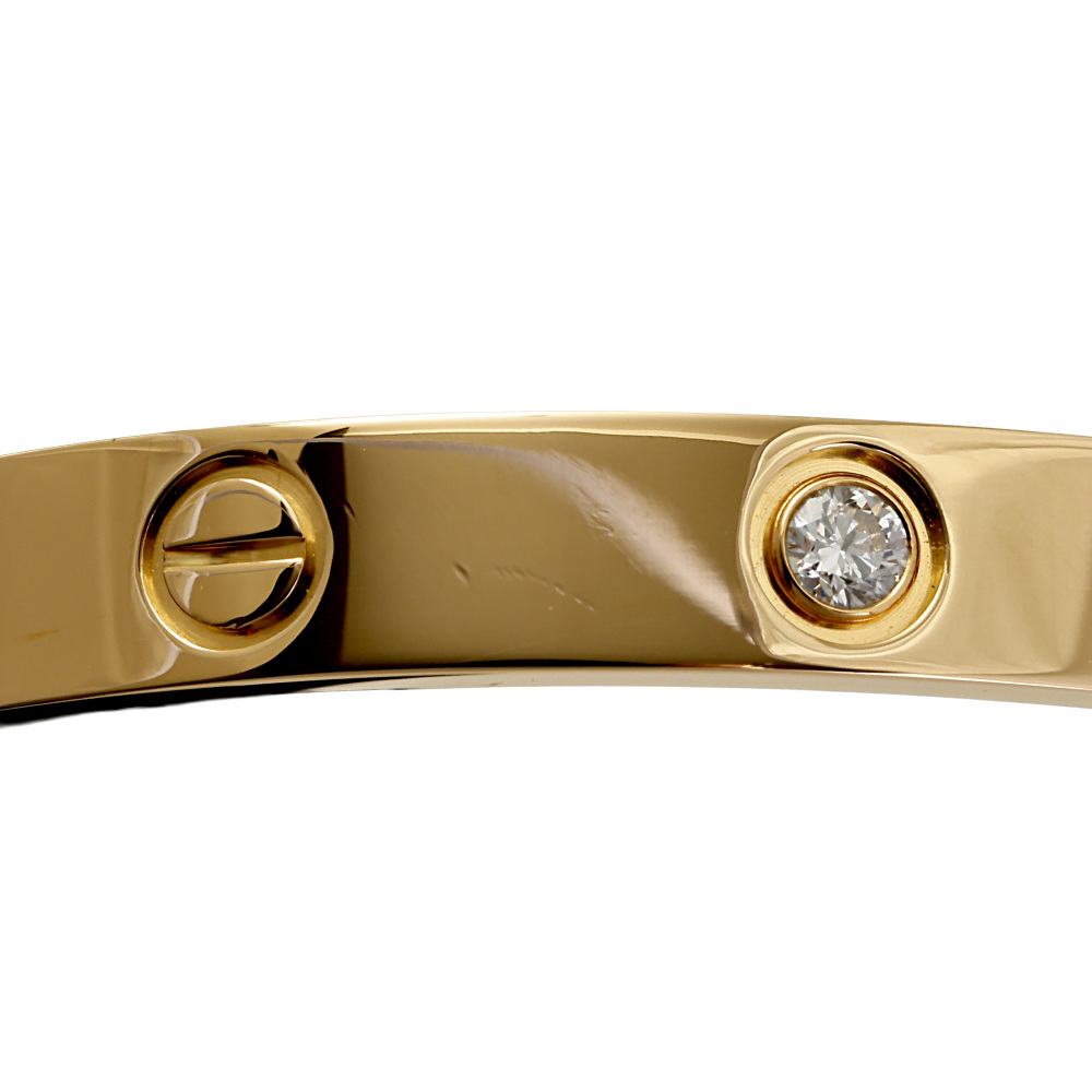 Cartier Love Half Diamond 4P Classic Model Bracelet 18K Yellow Gold B6070000