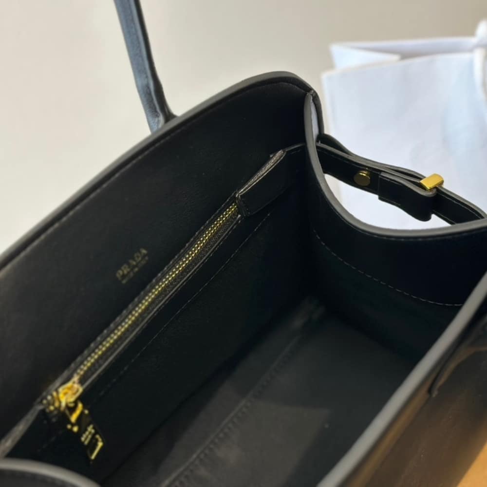 Prada Medium Leather Tote Bag Black 32Cm