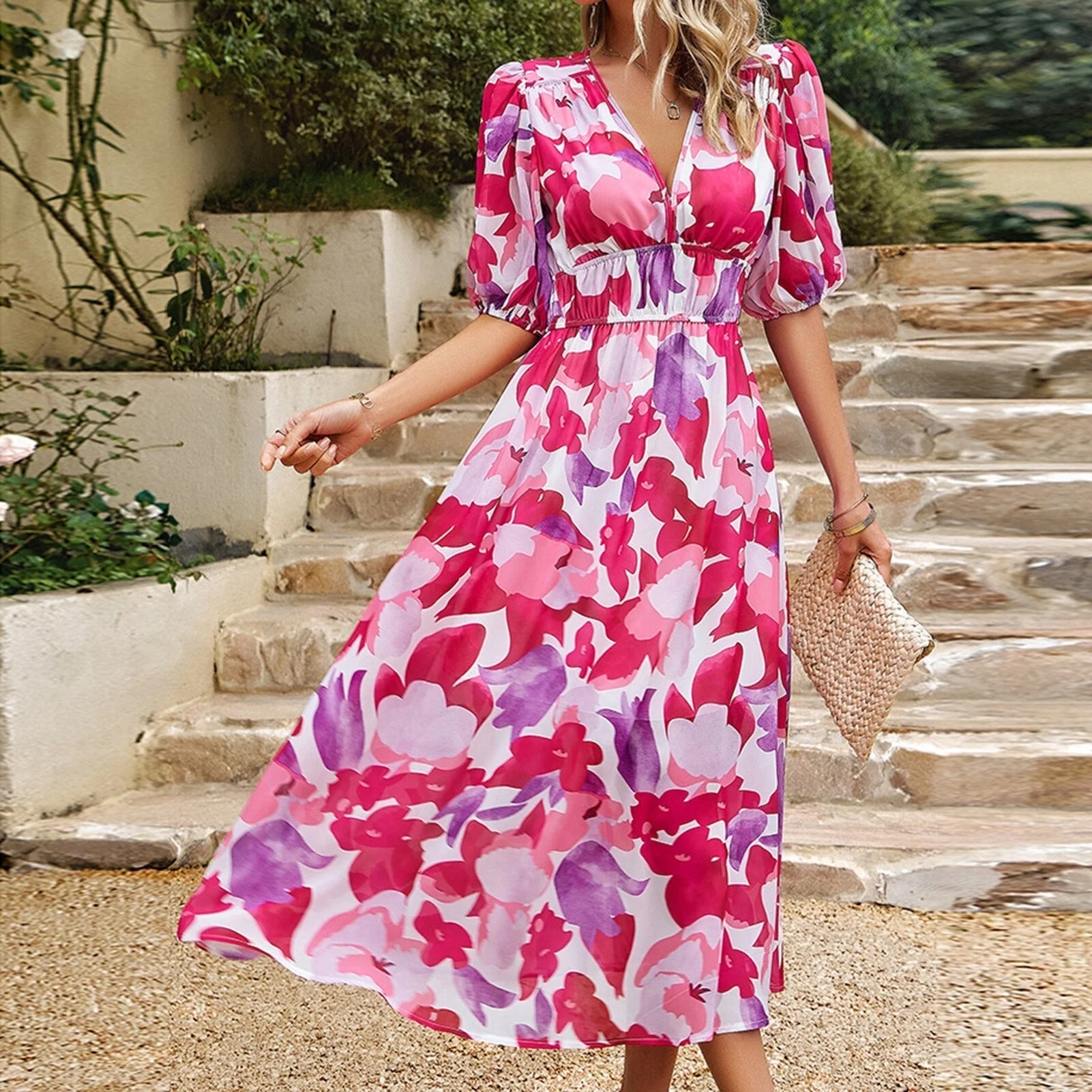 Boho Floral Maxi DressClistos