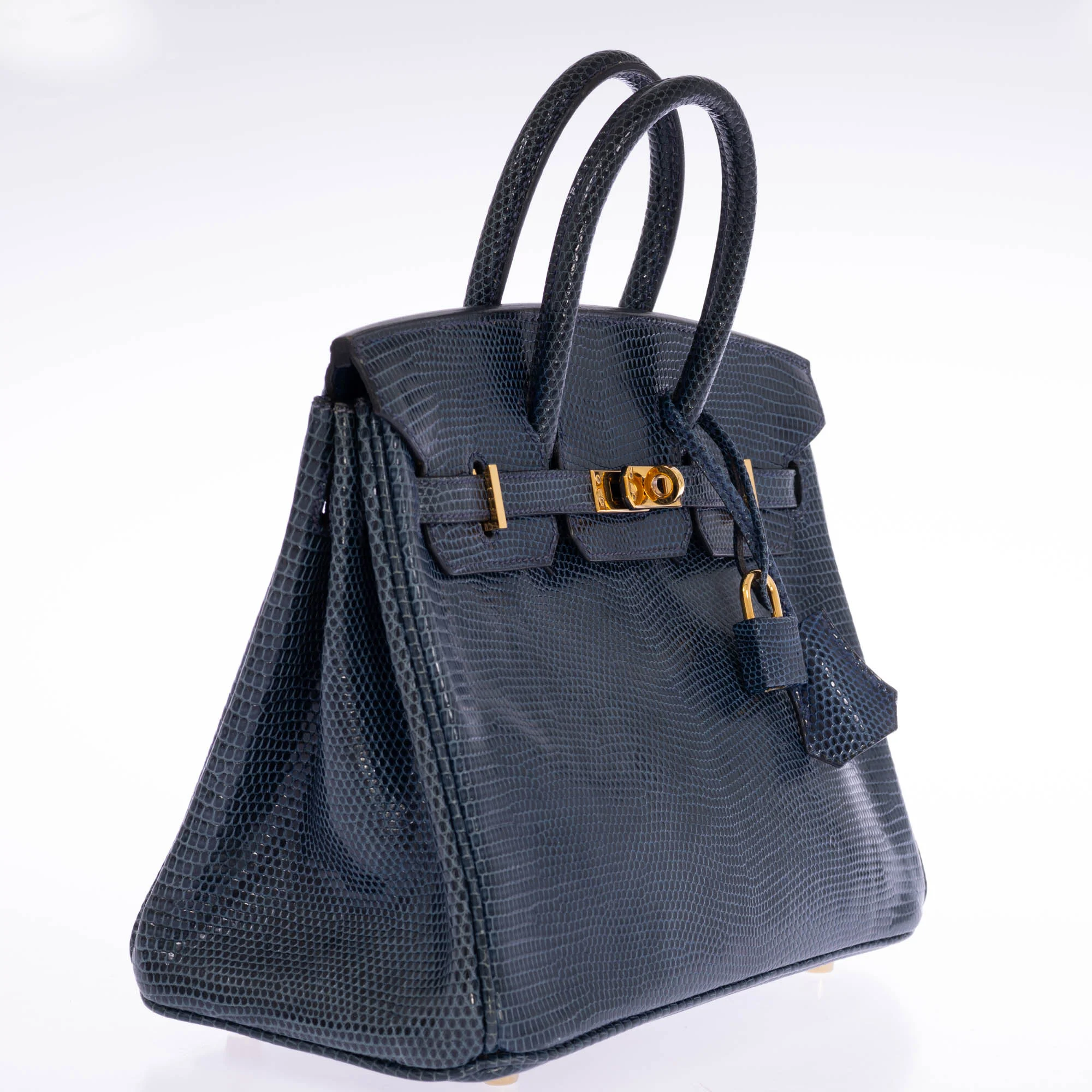 Hermès Birkin 25 Bleu de Malte Lizard Gold Hardware