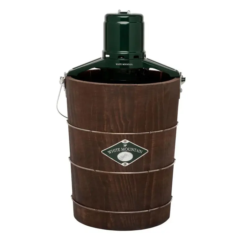 White Mountain 6-Quart Electric Ice Cream Maker – Green & Brown Design, Fully Automatic Churning System