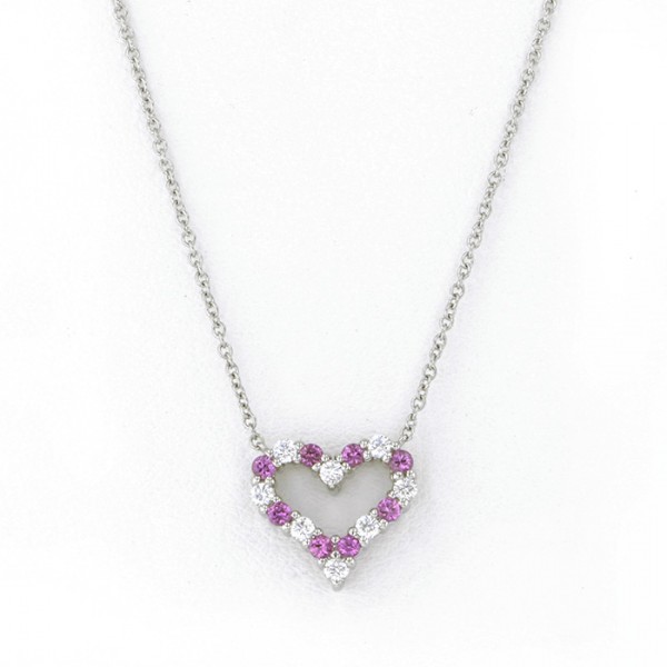 Tiffany & Co. Tiffany Pinched Heart PT950 Necklace Platinum