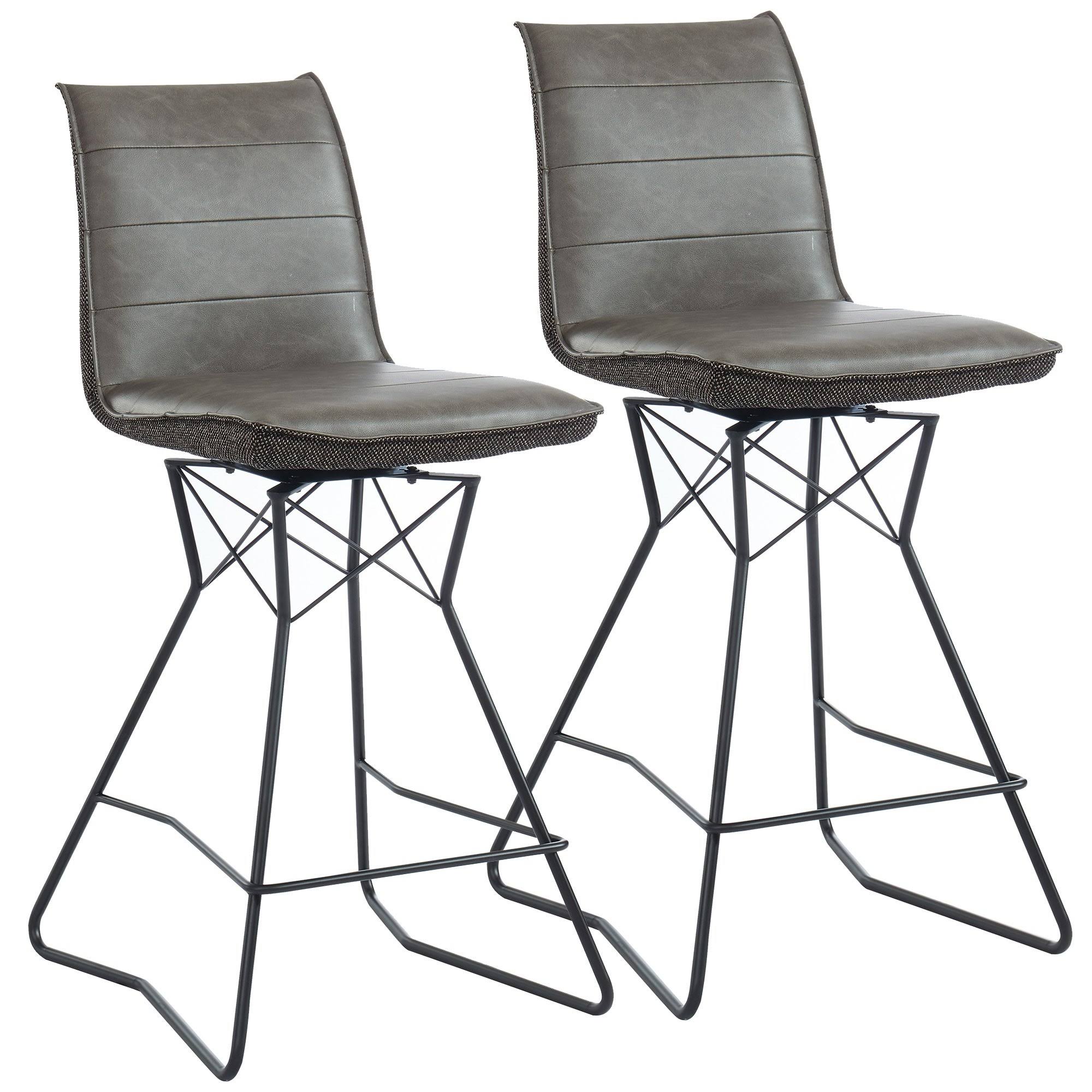 !nspire Monaco 26 in. Swivel Counter Stool - Set of 2 Brown