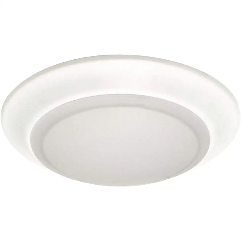 LED Flush Mount Ceiling Disk Light, 750 Lumens, 6" New Installation or Retrofit, 120V White
