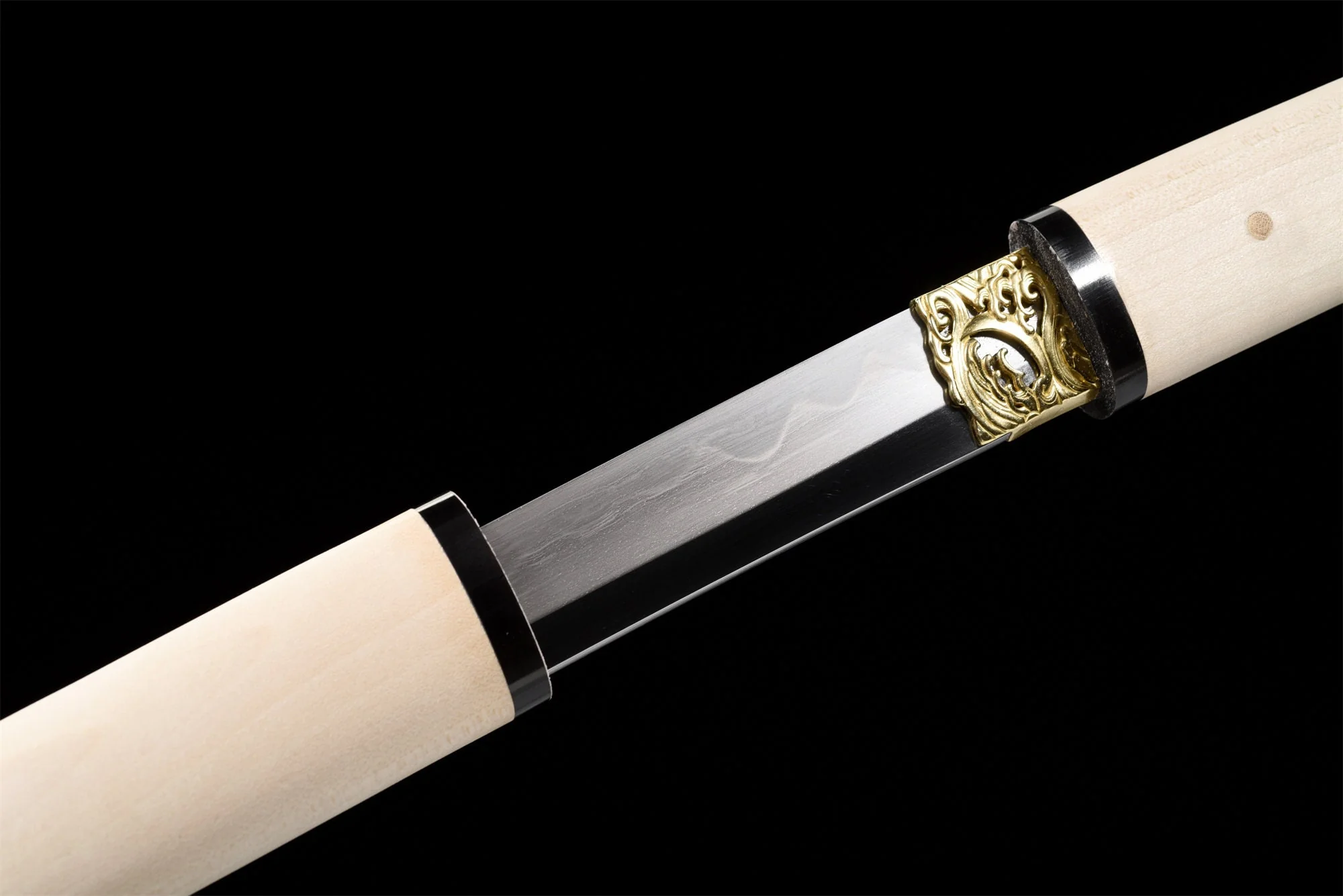 T10 Shirasaya Katana – Real Hamon, Natural Saya, Full Tang