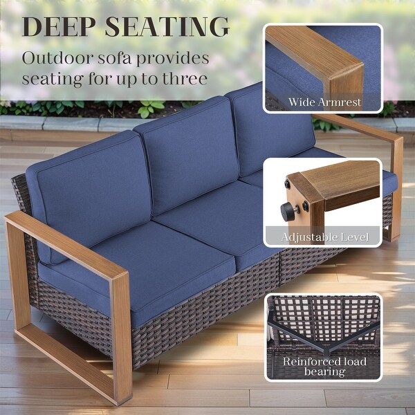 Patio Sofa Wicker High Back Sofa