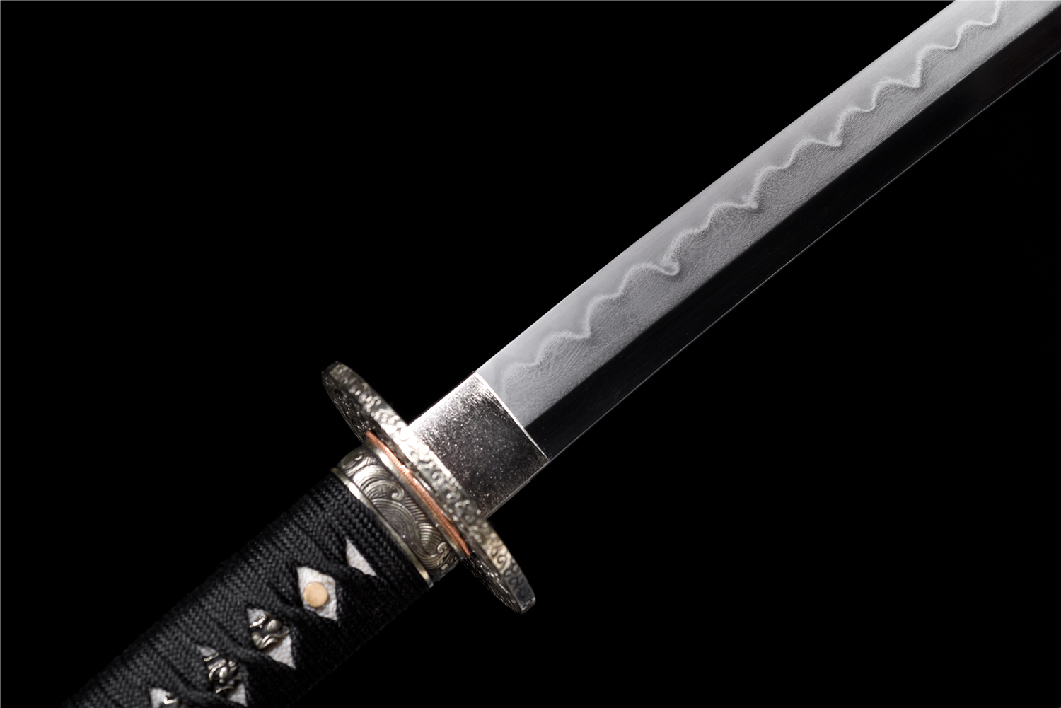 Handmade Japanese Katana Wootz Steel Clay Tempered Dragon Tsuba Full Tang